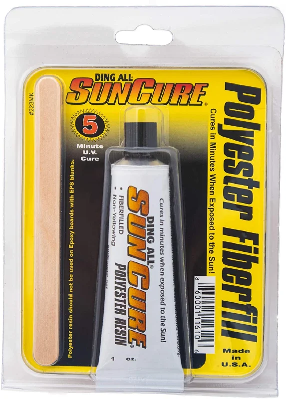 Sun Cure 1oz POLYESTER Fiberfill Mini Kit w/Sandpaper Surfboard Repair