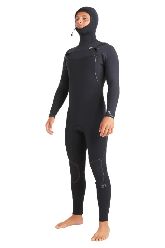 Billabong 5/4mm Furnace Natural Upcycler Chest Zip Hooded Wetsuit - Black