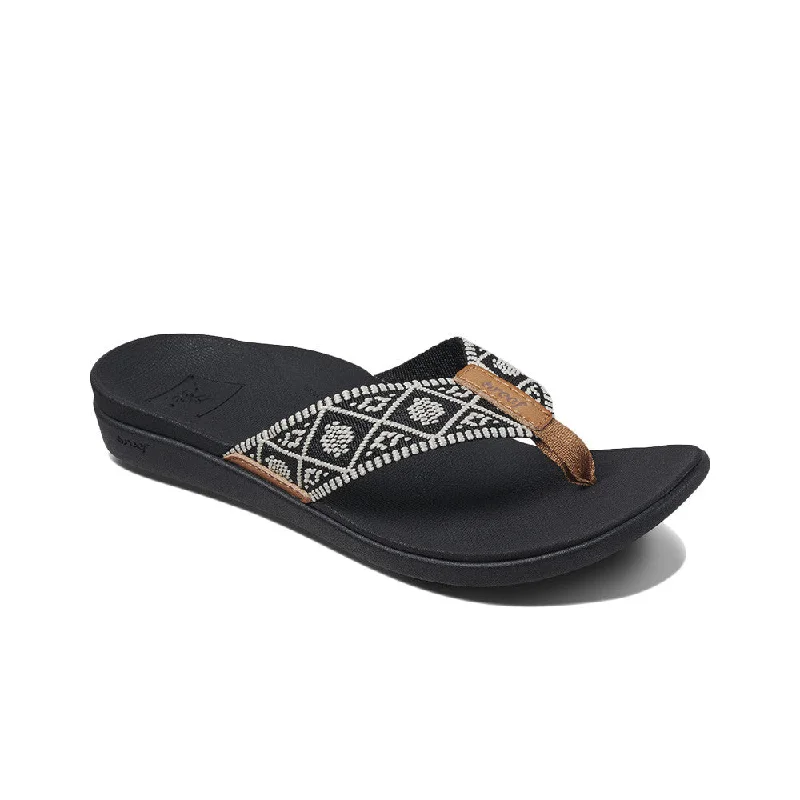 Reef Women's Ortho-Bounce Woven Sandal - Black / White