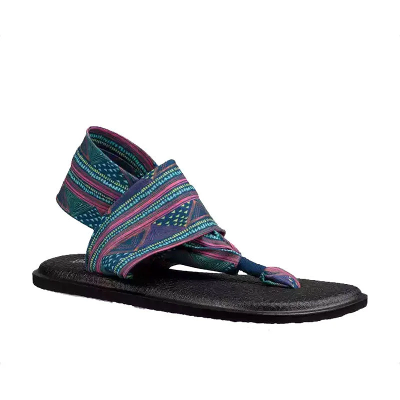 Sanuk Yoga Sling 2 Prints Sandal - Navy Multi Geo Stripes