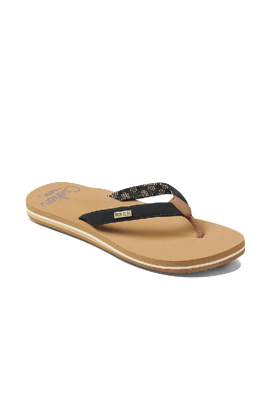 Reef Women's Cushion Sands Sandal - Black / Tan