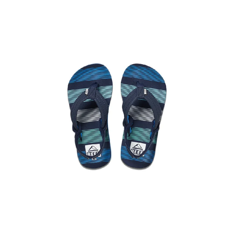 Reef Little Ahi Sandal - Deep Sea Stripes