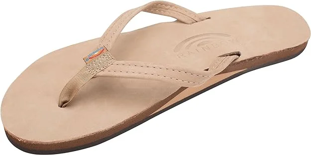 Rainbow Sandals Womens Single Layer Premier Leather 1/2" Narrow Strap Sandals