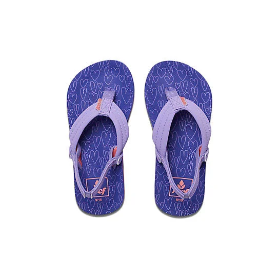 Reef Little Ahi Sandal - Purple Hearts