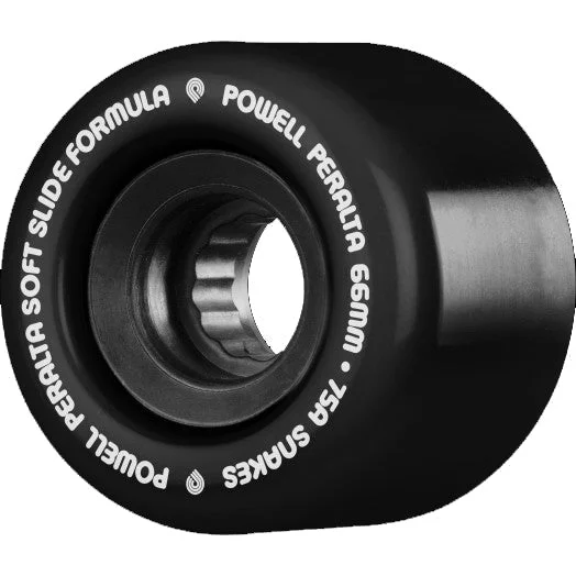 surfboards with wide tail for stability in bigger waves-Powell Snakes Wheels Black 66mm