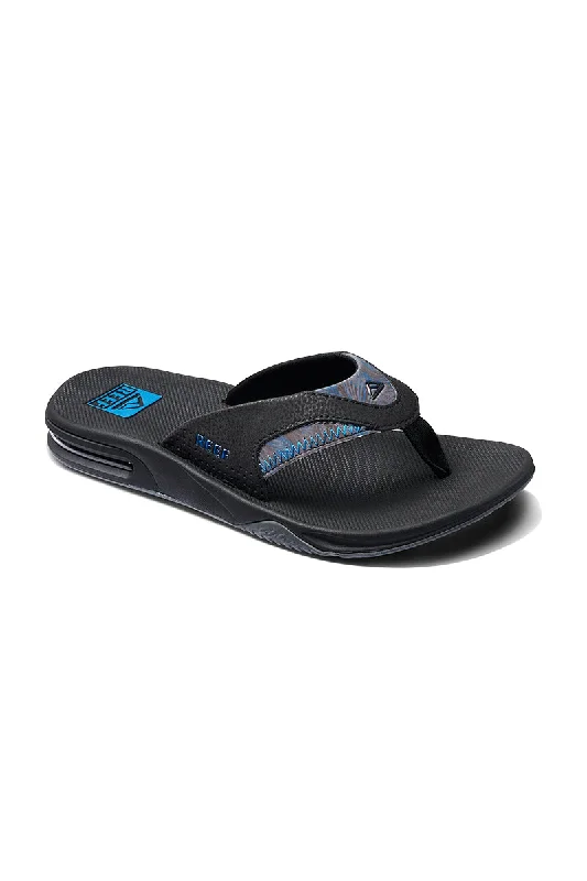 Reef Fanning Sandals - Black / Pool Palm