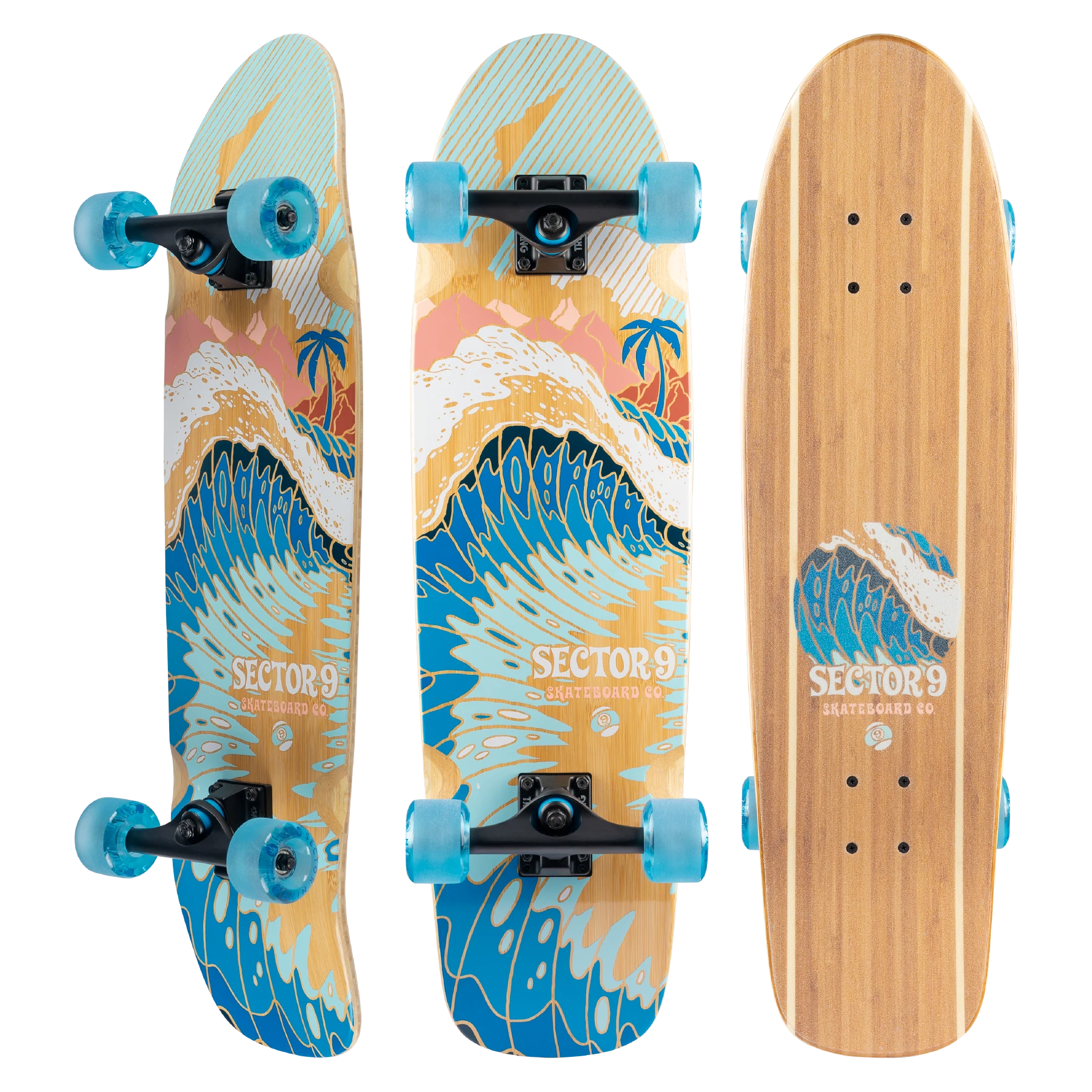 surfboards for easier paddling-Sector 9 Bamboozler Bora Bora Crusier Complete