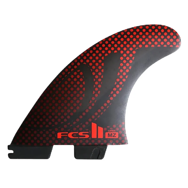 FCS II MZ Sharpeye PC (Large) Thruster Surfboard Fins - Black/Red