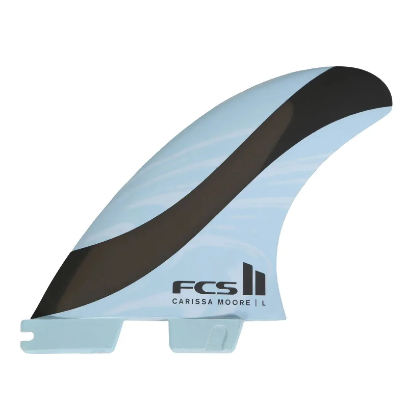 FCS II Carissa Moore Aircore Tri Surfboard Fins - Large/Blue