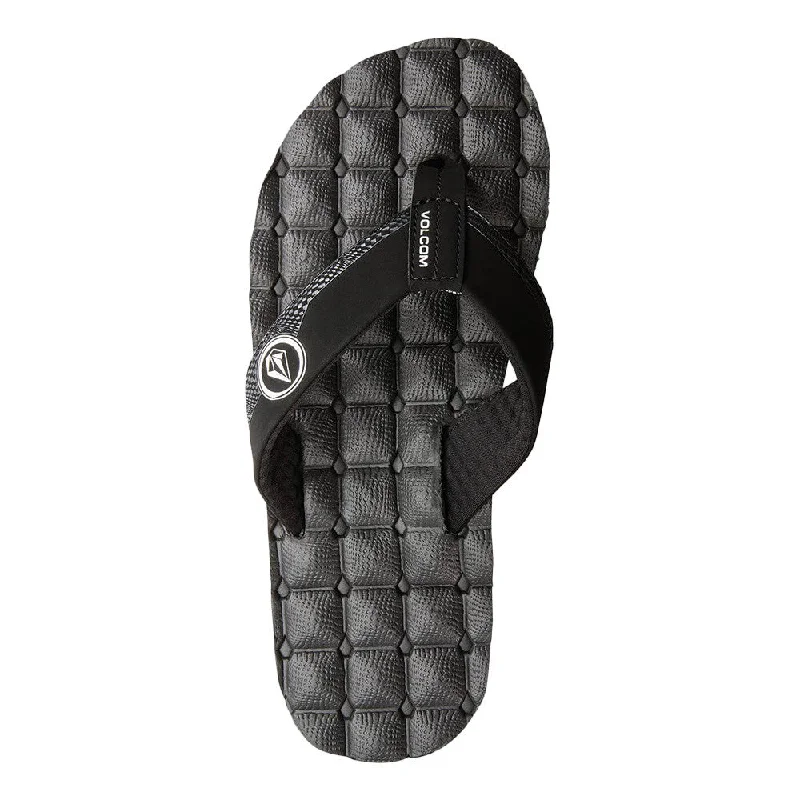 Volcom Recliner Big Boys Youth Sandal - Black / White