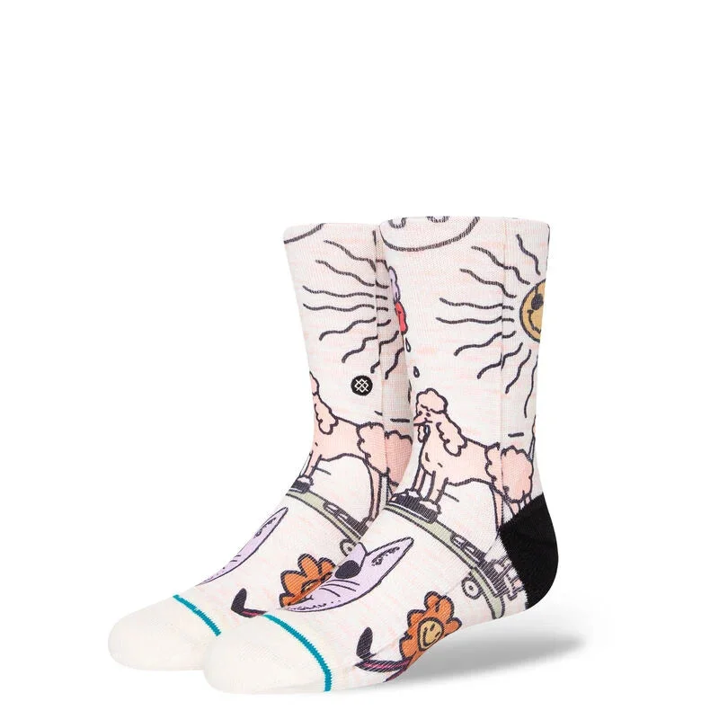 surfboards for faster wave entry-Stance On My Mind Youth Off White Socks