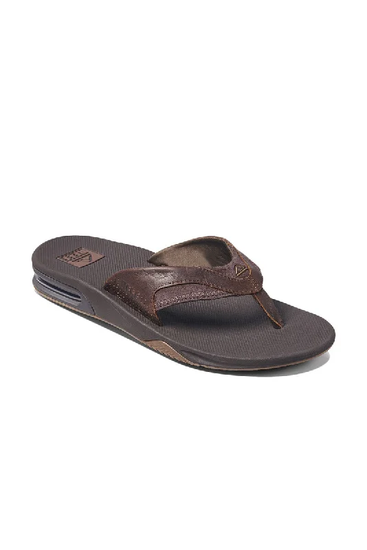 Reef Leather Fanning Sandal - Dark Brown