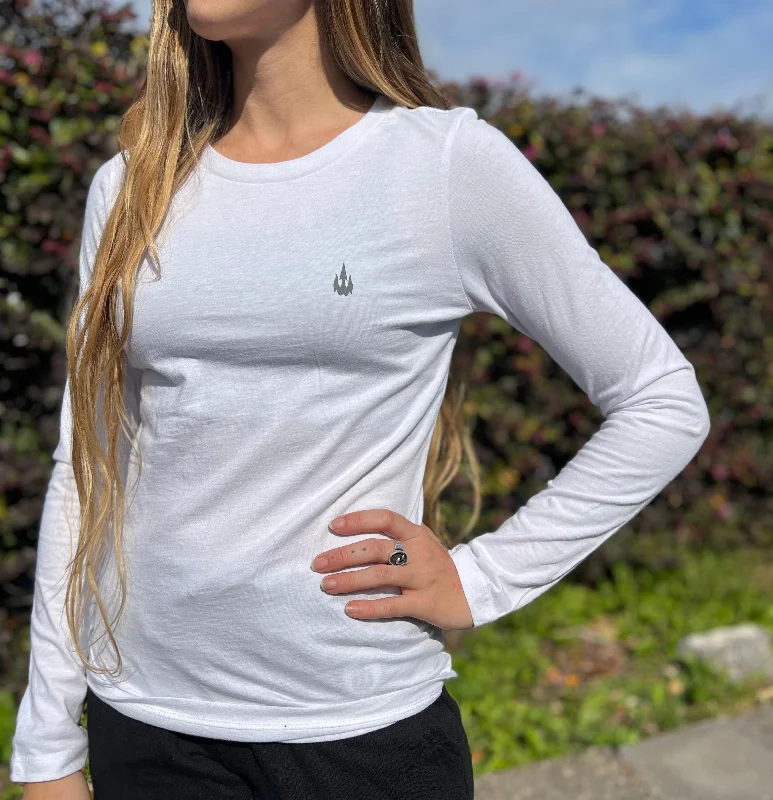 surfboards with soft-top construction for safety-WBZ Girls Tiny Trident Longsleeve T-shirt