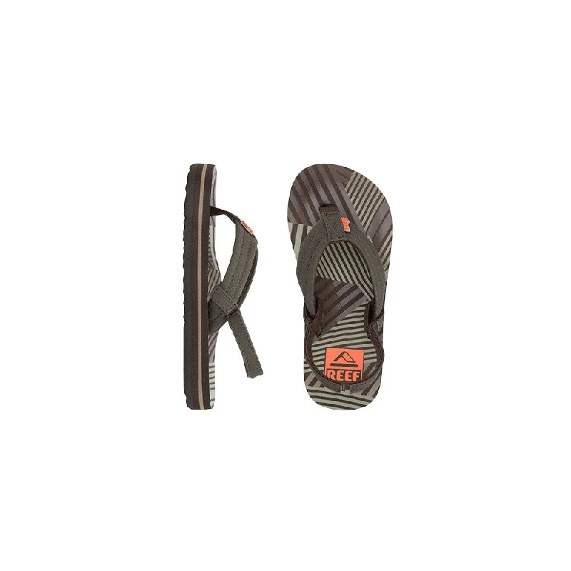 Reef Little Ahi Sandal - Brown / Orange Disco