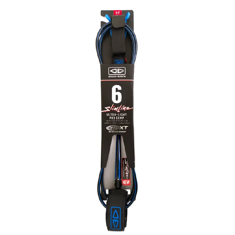 Ocean & Earth Slimline Ultra Light Pro Comp One-XT 6ft Leash - Blue/Black