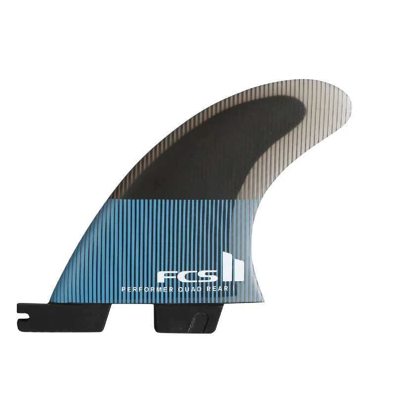 FCS II Performer Performance Core Quad Rear Twin Surfboard Fins - Small/Blue