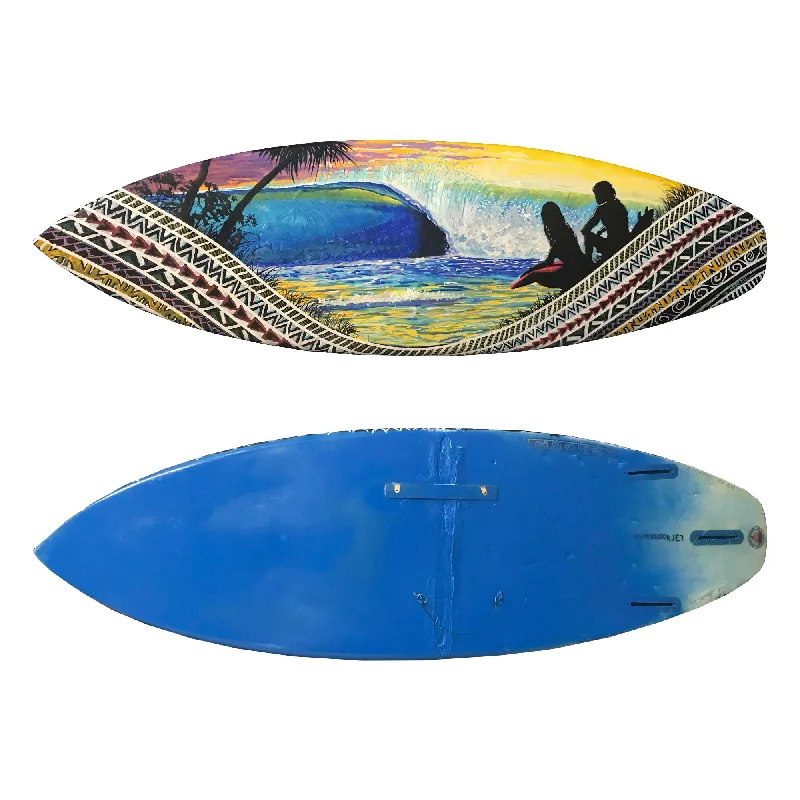 surfboards for strong performance in deep water-Stewart Maxcy Tribal Barrel Original Art Collector Surfboard