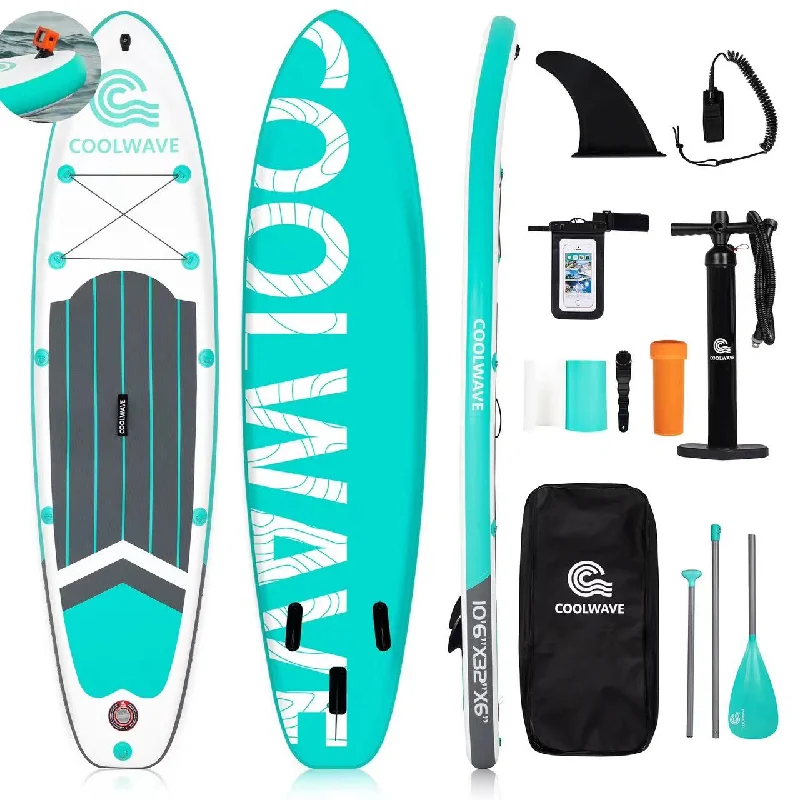 COOLWAVE 10'x32''x6'' Inflatable Stand Up Paddle Board with Camera