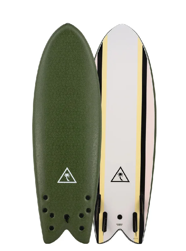 surfboards with adjustable volume for comfort-Catch Surf 5'8" Retro Fish Miltary Green/Pink/Grey Hull