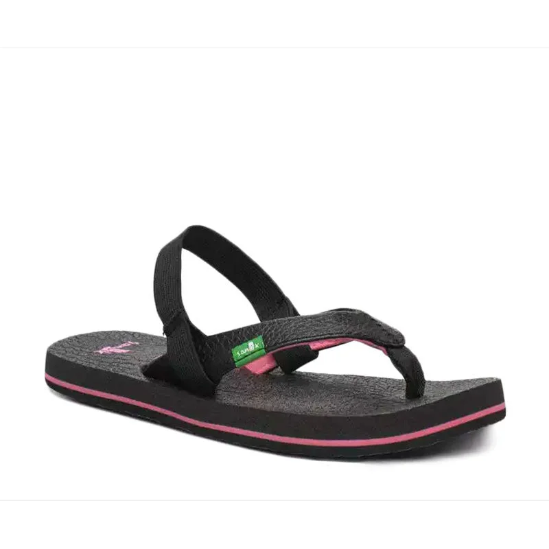 Sanuk Yoga Mat Girls Youth Sandal - Black / Pink