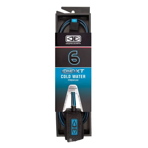 Ocean & Earth One-XT Cold Water 6ft Leash - Black/Blue