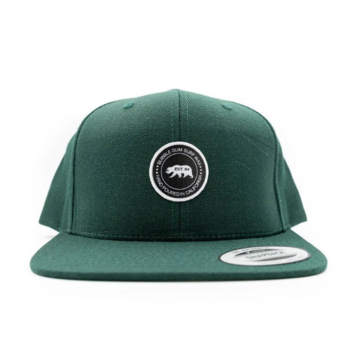 Hand Poured Patch Classic Snapback Hat Green