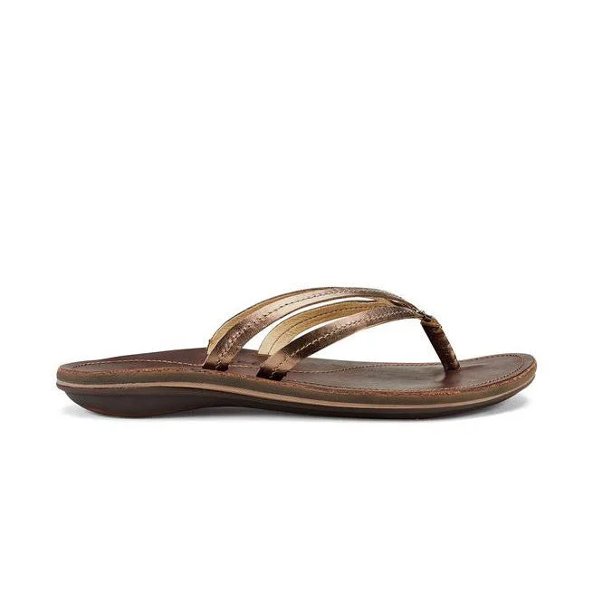 Olukai U'I Sandals - Bronze / Dark Java