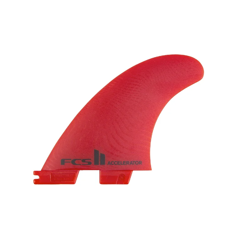 FCS II Accelerator Neo Glass Tri Surfboard Fins - Large/Red