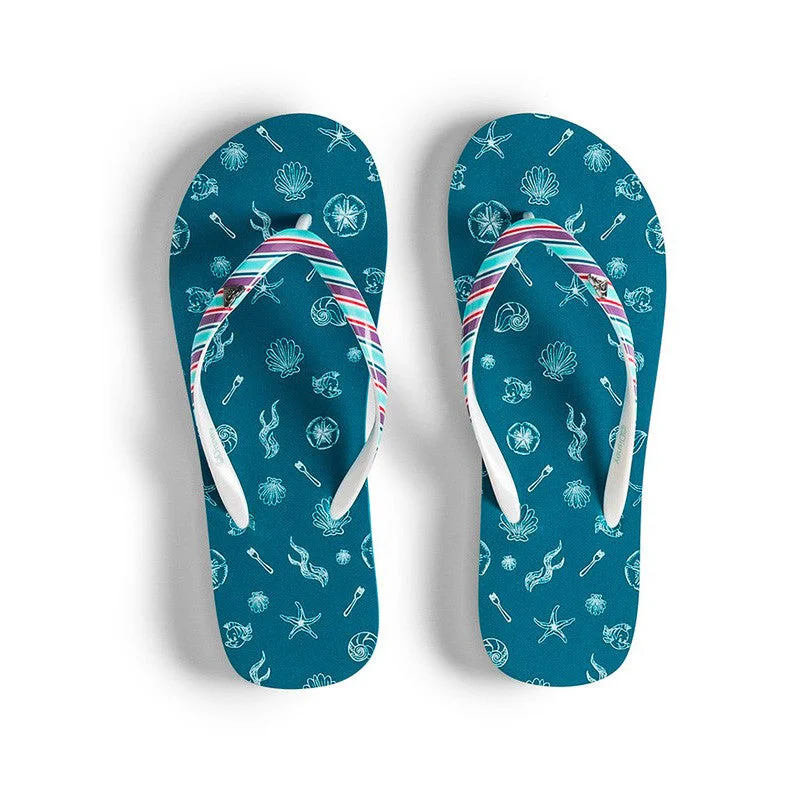 Roxy Girls Ariel Pebbles Flip Flops - Teal