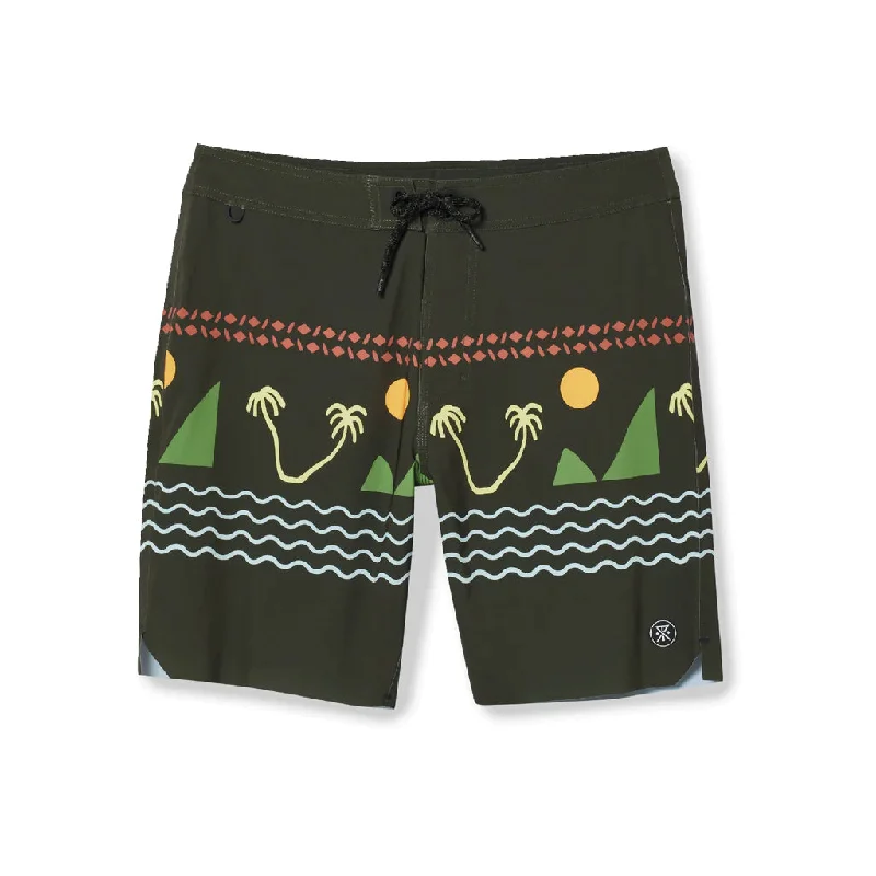 surfboards for deep bottom turns-Roark Passage Primo 18" Island Time Military Boardshorts