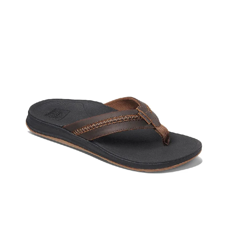 Reef Leather Ortho-Bounce Coast Sandal - Black / Brown