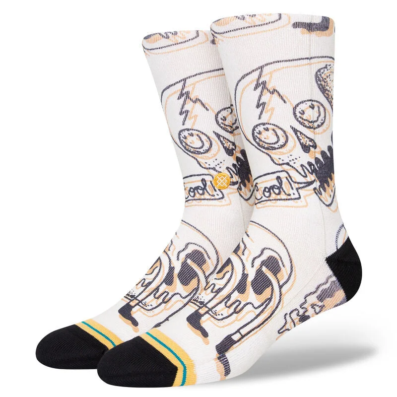 surfboards for longer rides down the line-Stance Talking Heads Vitage White Socks