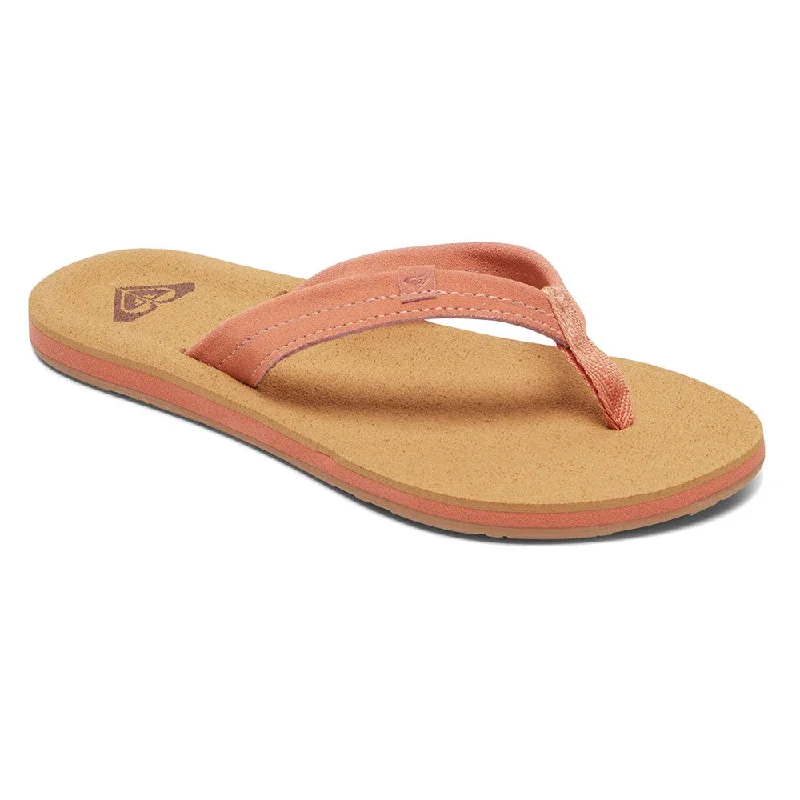 Roxy Avila Leather Sandals - Orange