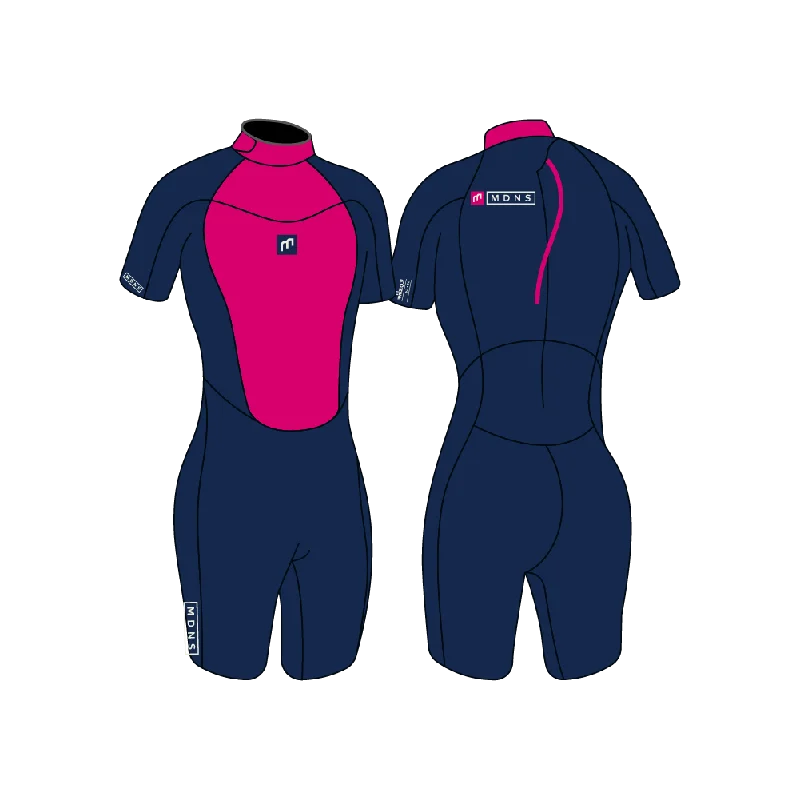 PIONEER YOUTH 2/2 BACKZIP SHORTY GIRL NAVY/PINK - YOUTH'S WETSUITS 22