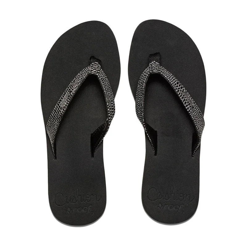 Reef Star Cushion Sassy Sandal - Black / Silver