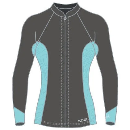 XCEL AXIS L/S F/Z JACKET 2/1MM - GRAPHITE/GLACIER BLUE